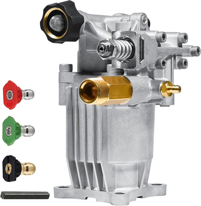 TOOLCY 3/4" Shaft Horizontal Pressure Washer Pump, 2600-3300 PSI @ 2.5 GPM - Power Washer Pump for Gas Washer - Compatible with Honda, Simpson, Ryobi and More - Image 1